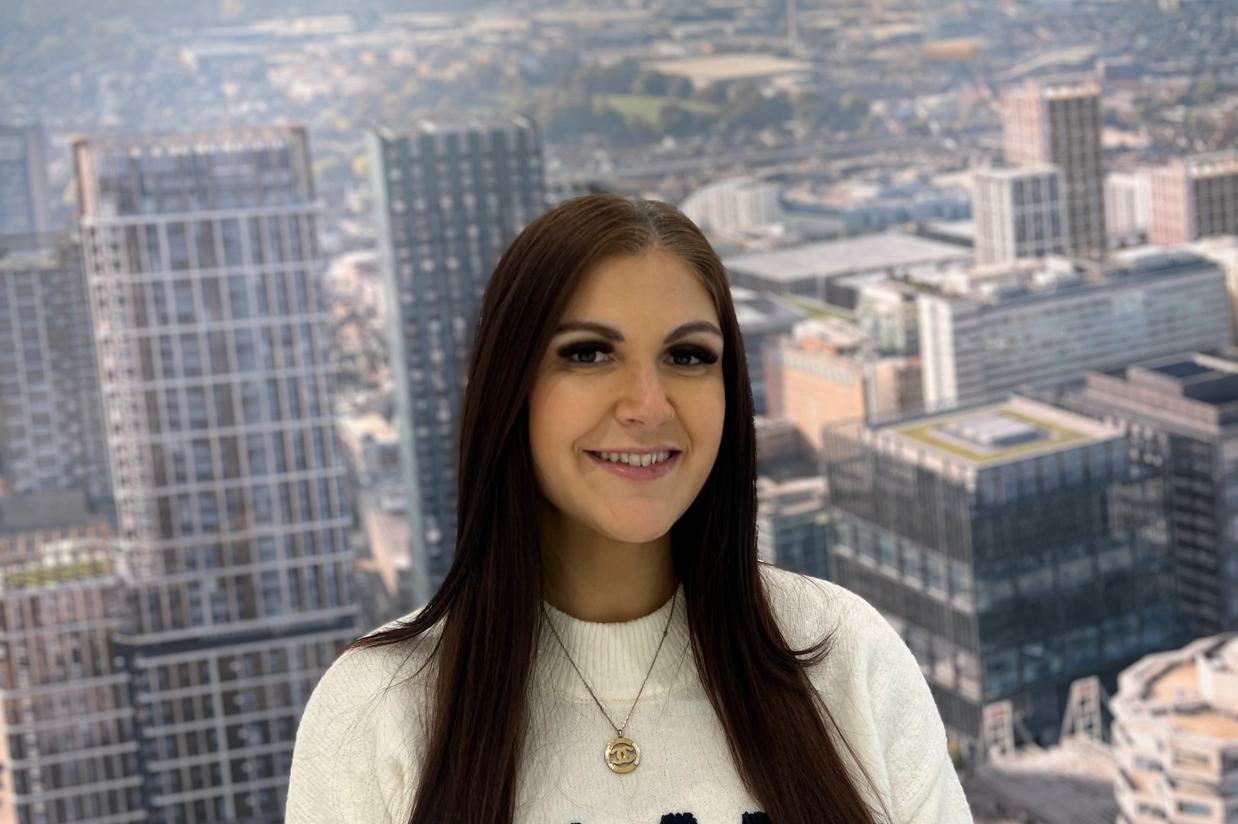 Emma King against a Croydon background