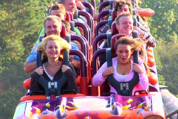 Alton Towers visitors riding Rita