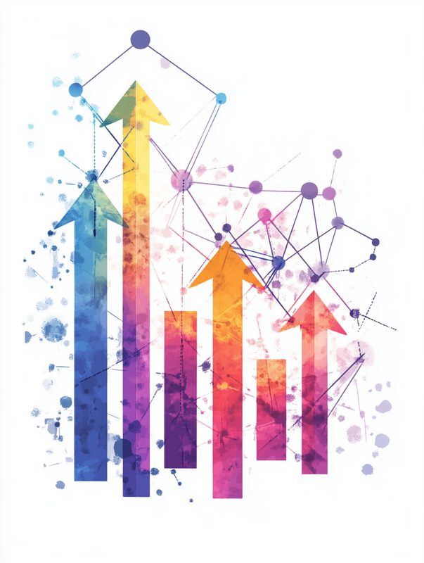 Chart showing growth in social media and email marketing performance
