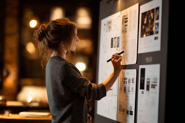 Female marketing professional working on a campaign concept