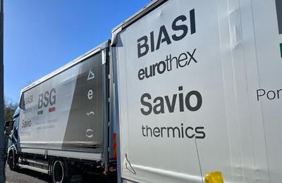 Biasi and owner BSG lorry delivering boilers