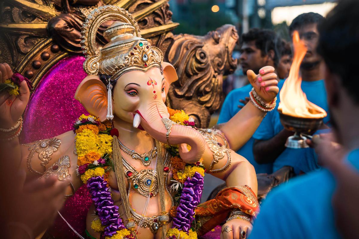 A statue of Ganesha, the Hindu God of beginnings.